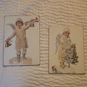 Source Unknown Vintage Holiday Angel Decor - Cream and Silver